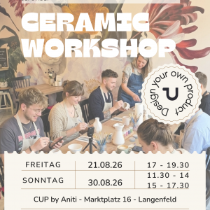 Keramik Mal Workshop 30.8 15 - 17.30
